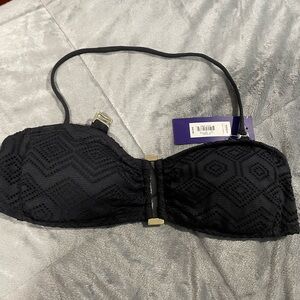 NEW Women's Apt 9 Elegant Black Lace Bandeau Bikini Top Size XS